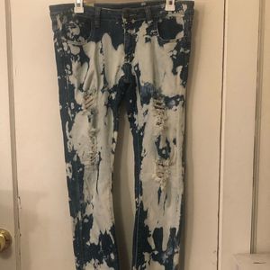 Bleach denim skinny stretch jeans sz 11